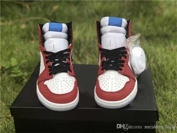 

new arrival spiderman 1 og basketball shoes mens womens 2019 1s high chicago crystal designer boots sneakers us5.5-13, White;red