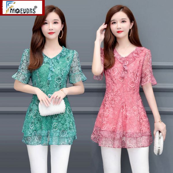 

2020 summer peplum ruffle women fashion fnioevdrs slim waist a line belly design green pink floral printed tunic blouse a612, White