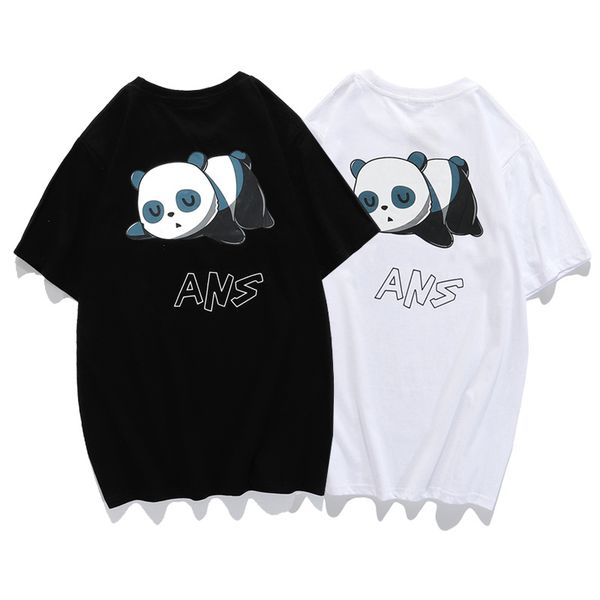 

2020 new couple models men and women designers high-quality cotton t-shirt sleepy bear cartoon printing summer short-sleeved t-shirt round n, White;black