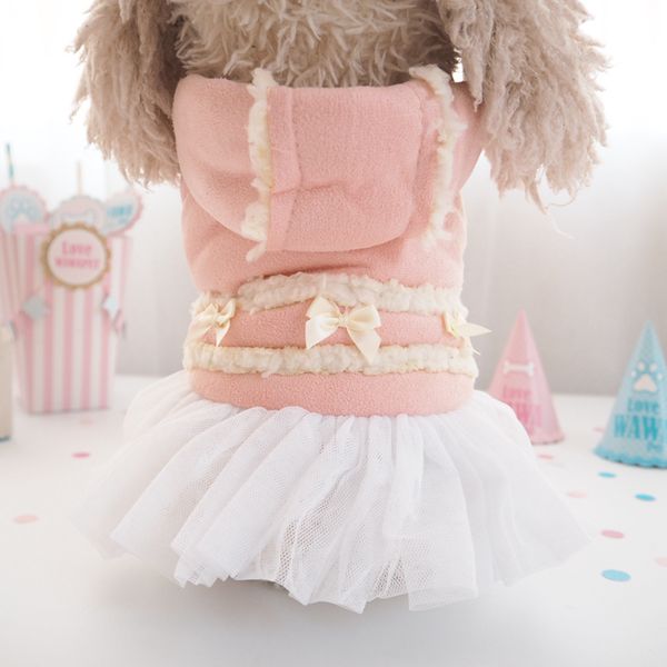 

faux suede skirt pet dog clothes qiu dong with vip cotton dress pink teddy dog cat clothing