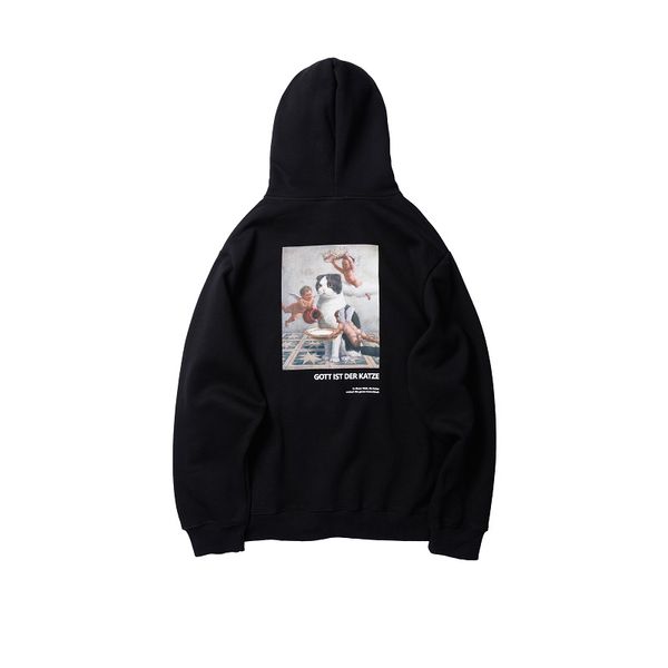 

100% cotton men hoodies sweatshirts w2073, Black