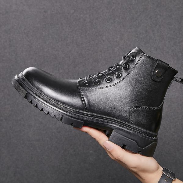 

мода новых женщин мужчину зима снег сапоги термических женщины все черные лодыжки мужского снег роман мотоциклы сапоги размера 39-48, Black