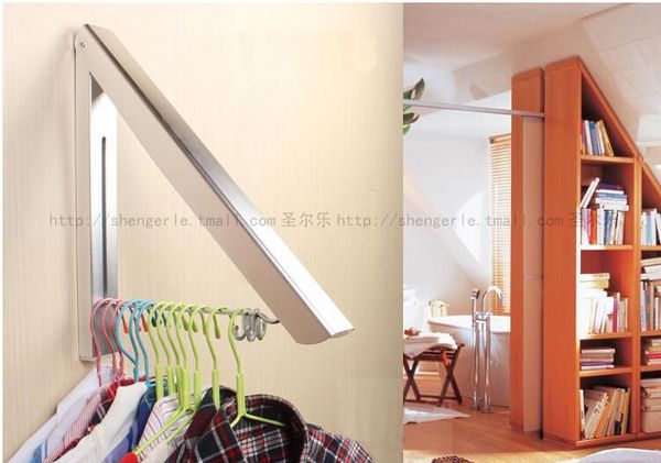 

luxury foldable bathroom accessories wall mounted clothes holder laundry hanger