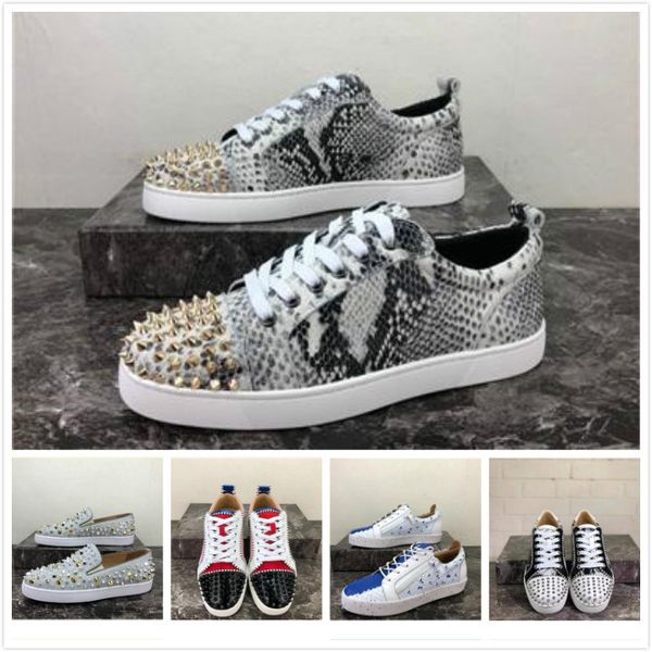 

neakers red bottom shoe low cut suede shoes for men and women shoes party wedding crystal leather sneakers xshfbcl, Black