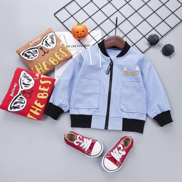 

пальто 2019 осени куртка одежды детских детской одежды западного стиль ребенок куртка осень вскользь пальто износа мальчика для детей, Blue;gray