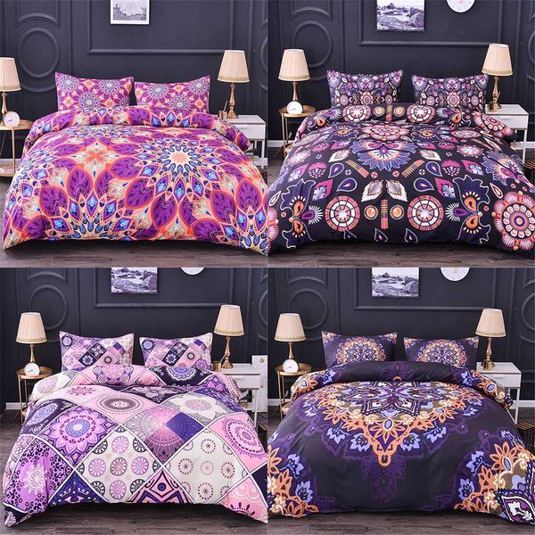 

homesky mandala pattern duvet cover set pillow covers 3d printed bohemia comforter 2-3pcs bedding sets  king size bed linen