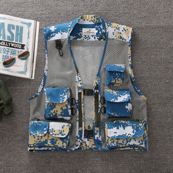 

unloading for pgraphers vest men sleeveless jacket multi pockets mesh 2020 summer waistcost casual black tool vest, Black;white