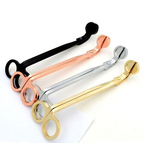 

18*6cm stainless steel candle wick trimmer oil lamp trim scissor tijera tesoura cutter snuffer tool hook clipper 4 colors ing