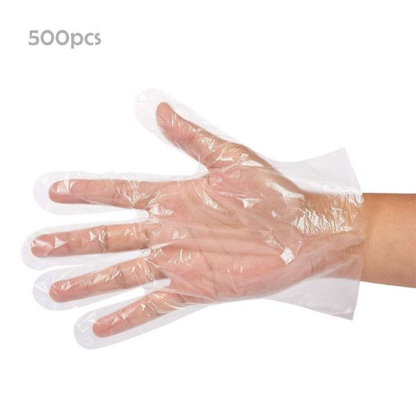 

500pcs plastic disposable gloves restaurant home service catering hygiene kitchen wash housekeeping scrubbing gloves