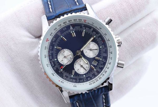 

automatic watch blue dial mechanical watch day date stainless steel leather watches, Slivery;brown