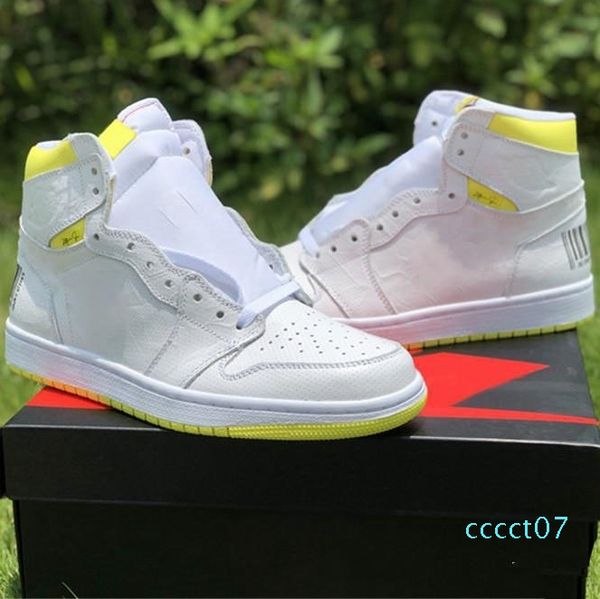 

first class flight basketball shoes for men 1s bar code lemon yellow 2019 new designer mens fashion sportswear trainer sneakers