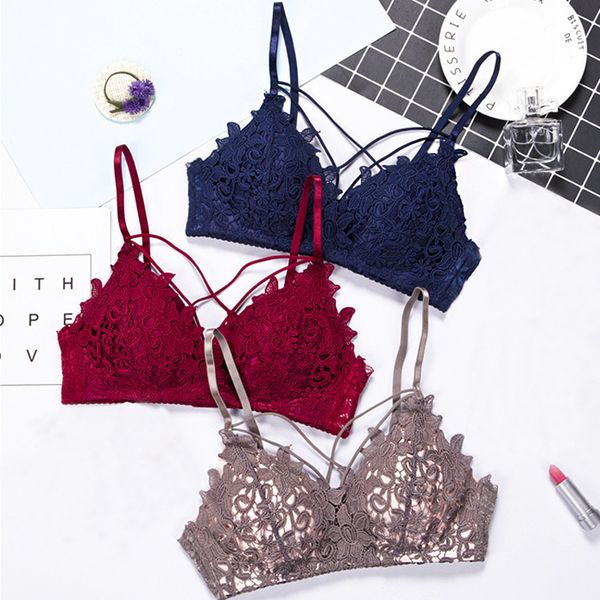 

beeforw женщины бельё шнурка бюстгальтер бордовый brassiere моды бесшовные бюстгальтеры push up женщины белье цветочные беспроводной bras, Red;black