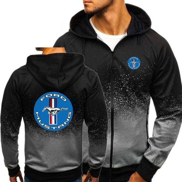 

2020 male pullover hoodie men hoodies for mustang print jacket spring autumn drawstring zipper hooded sweatshirt coat
