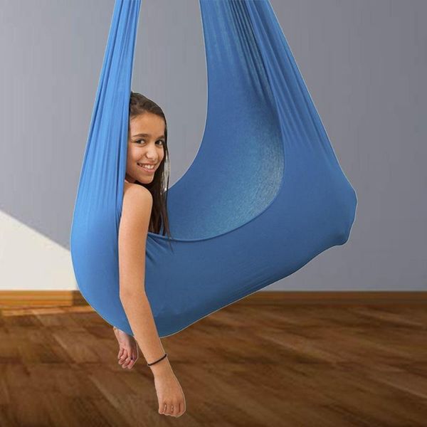 

100 x 280cm indoor therapy swing swing hammock for cuddle up to 88lbs sensory child therapy elastic parcel steady seat #y2