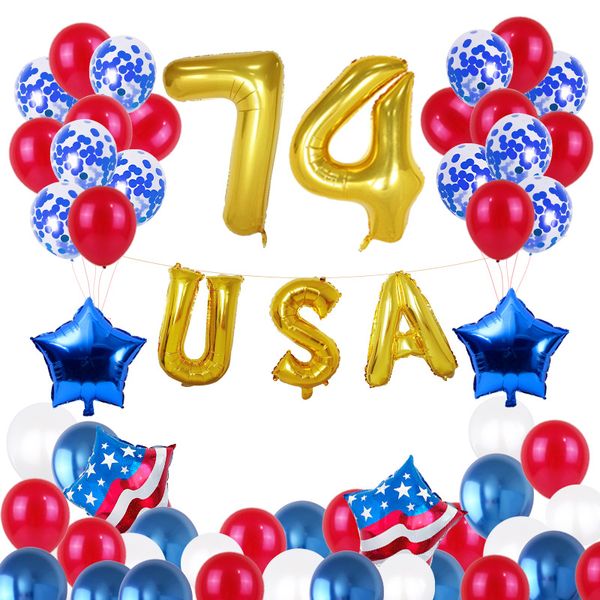 von Juli Unabhängigkeitstag Dekor US Flaggen Folienballone Amerika 4