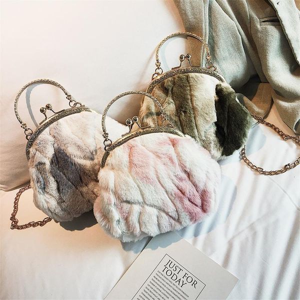 

личность плюшевые оболочки сумки для рук женщины новая мода высокое качество повседневная дикий темперамент плеча сумка