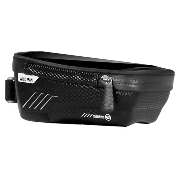 

wild man bicycle bag waterproof press screen mobile phone bag cycling front tube frame cellphone bike accessory