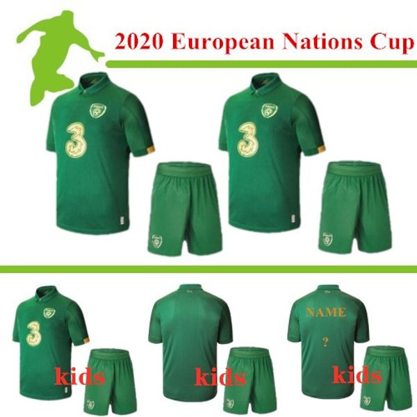 

19 20 ireland fc european cup home away 2019 2020 ireland man and kids kit football soccer jersey, Black