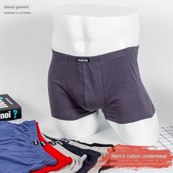 

green middle-aged underwear boxer pants cotton breathable boxer pants men's solid color underwear, Black;white