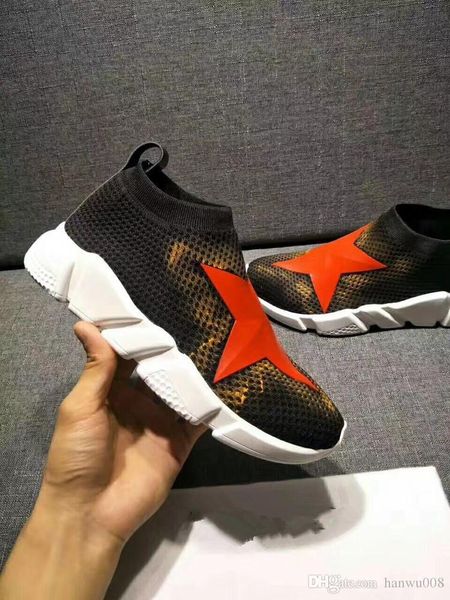 

brand designer sneakers men women fashion air sock shoes speed trainer triple s baskets race runner superstars sho bll180325, Black