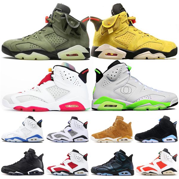 

new 6 6s men basketball shoes 6 dmp hare travis scotts yellow unc tinker hatfield mens bred psg trainer shoes
