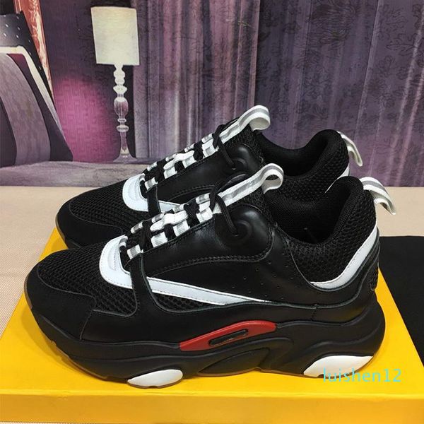 

2020 b22 chaussures b23 calfskin trainers men low baskets high-end old casual shoes women flat canvas sneakers 35-46 l12, Black
