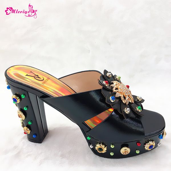 

latest italian ladies high heels pumps rhinestones ladies women pumps african sandal shoes for parties african women, Black;white