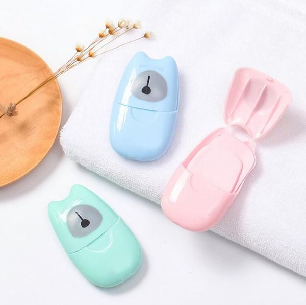 

50pics grand sale portable soap paper disposable box travel soaps flakes outdoor hand washing clean soap sterilization scented soaps slice