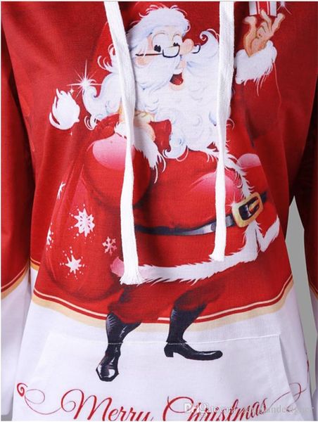 

christmas designer womens autumn hoodeis long sleeve pullover 3d print female clothing festival style casual apparel, Black