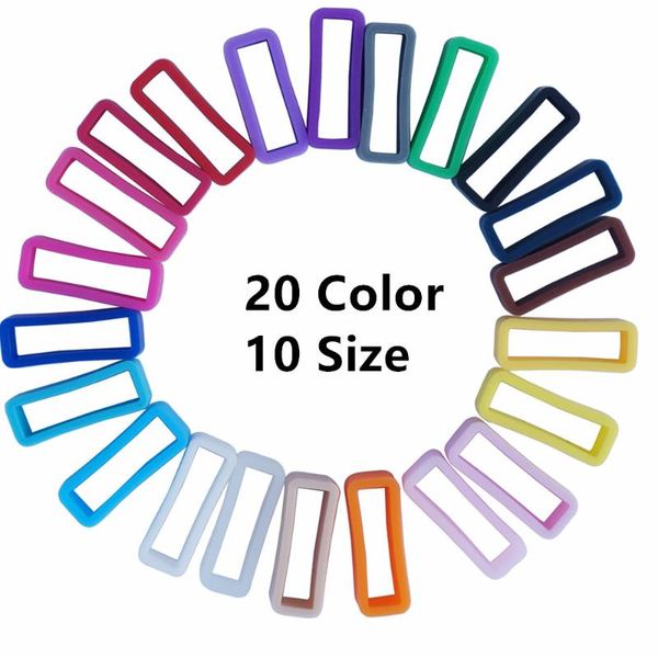 

4pcs 12 14 16 18 19 20 21 22 24 26mm watchbands strap loop ring silicone rubber watch bands accessories holder locker 20 color, Black;brown