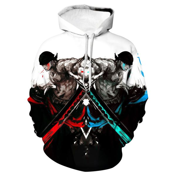 

yin and yang surface digital printing men and women with hooded hoodie casual large size autumn and winter wear lovers coat3, Black