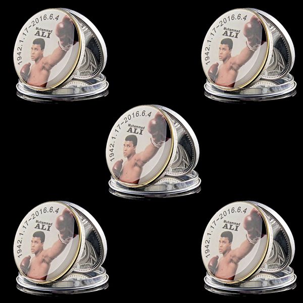 

5pcs 2016 WBC Sportman Of The World Century Boxing Muhammad Ali Silver Plated 1oz Challenge Coin Collection