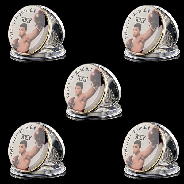 

5pcs 2016 WBC Sportman Of The World Century Boxing Muhammad Ali Silver Plated 1oz Challenge Coin Collection