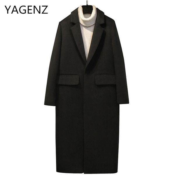 

korea plus cotton warm woolen coat 2019 winter black elegant slim long overcoat solid casual female wool jacket coat clothing
