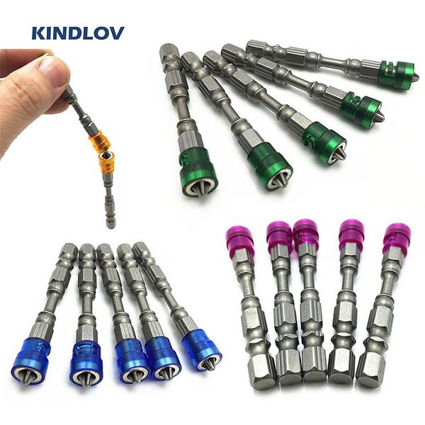 

kindlov 5pcs magnetic screwdriver bit set ph2 electrical screwdriver bits s2 anti-slip 1/4" hex shank single head power tools