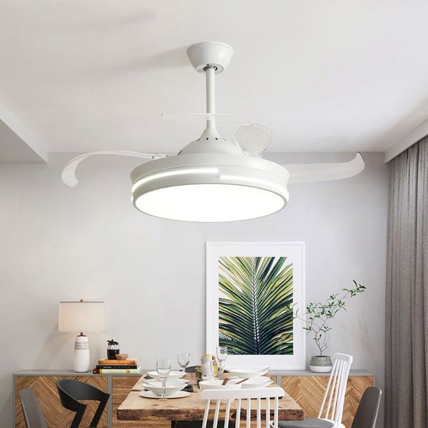 Moderne 110/220V Led Decke Fans Mit Lichter Schlafzimmer Weiß Ventilateur Fernbedienung holz Hause Innen Lüfter lampe