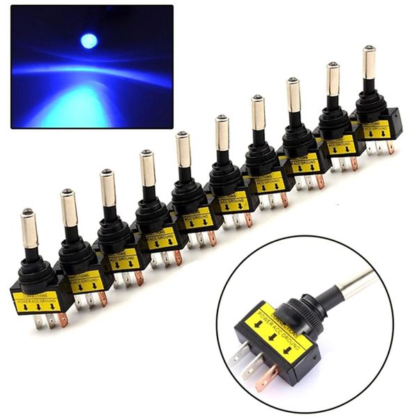 

10pcs/set mini 12v 20a car auto led light toggle rocker switch 3pin spst on/off sales for vehicles, boats