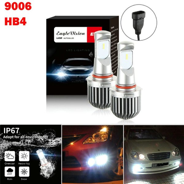 

kongyide car light 2pcs 9006 hb4 led headlight bulbs low beam fog light mini csp 6000k white lamp ip67 dropship mar19