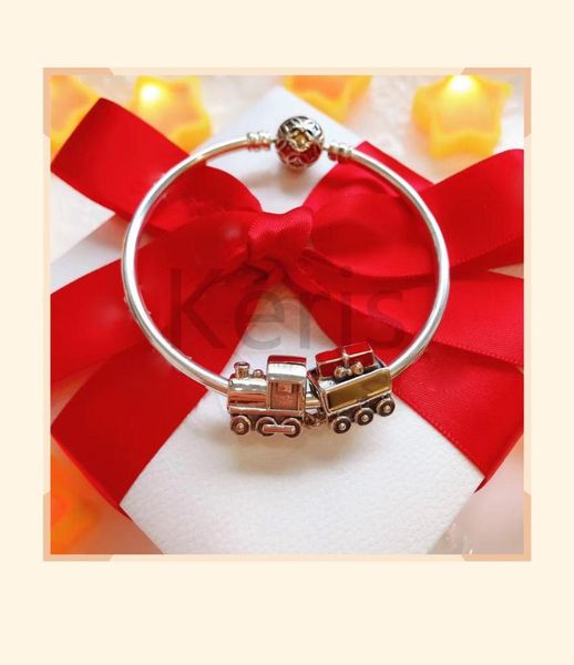 

reproduction 100%925 sterling silver locomotive bracelet ing, Golden;silver