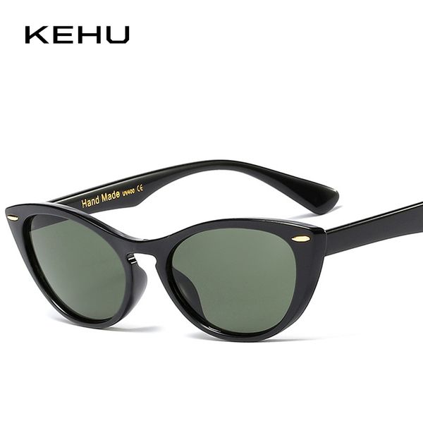 

kehu small oval sunglasses women classic rivet frame vintage sun glasses outdoor travel uv goggles ladies cat shades kh87, White;black