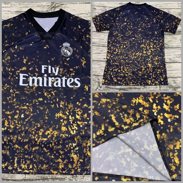 

19 20 real madrid special editio soccer jerseys 2019 2020 ramos hazard modric bale away home soccer shirts, Black
