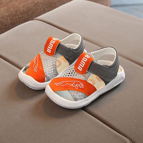 

детские мальчики сандалии summer soft-sole сандалии с закрытым носком в корейском стиле девушки спортивные малышей детские кроссовки, Black;red