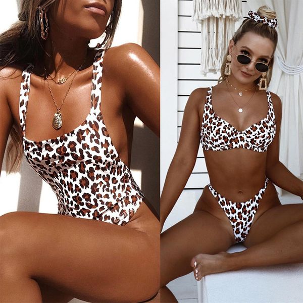 

bikini swimwear women swimsuit 2019 leopard print bikini set push up bathing suit female summer beach wear biquini