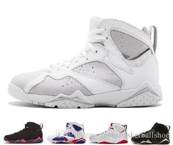 

new 2019 7 vii high cut mens basketball shoes men blue white prynne university blue 7s sports basket ball sneakers 5.5-13