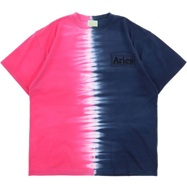 

20ss галстук-краситель овен мужчины женщины повседневная двухцветная строчка футболка топ тройник высокое качество овен печатный значок футб, White;black