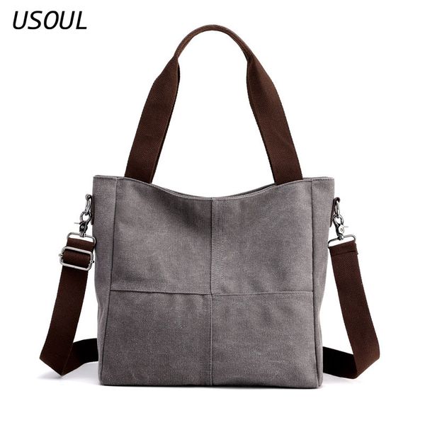 

usoul bag 2019 new fashion leisure slant bag women's simple shopping women's canvas
