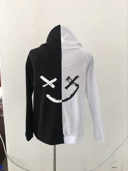 

мужская дизайнерская толстовка осень рождество мужская одежда улыбающееся лицо печать пуловер лиан шляпа свитер пальто, Black