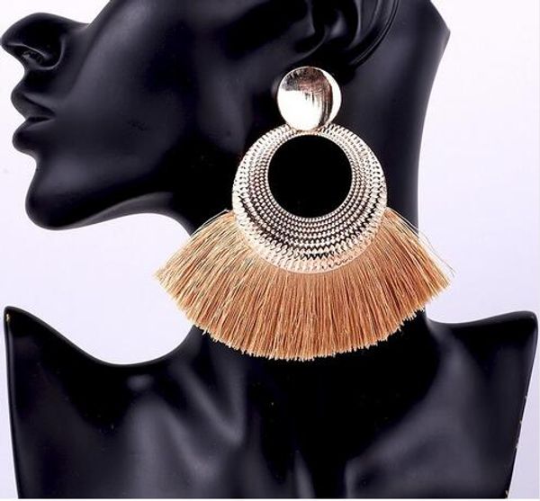 

tassel earrings bohemian statement luxury long earring handmade gifts for women geometric fringe fashion drop christmas big star gb381, Silver