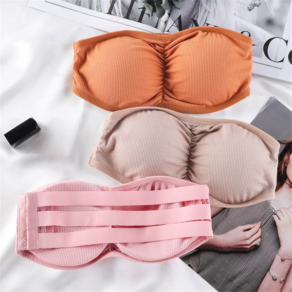 

summer invisible bra lingerie for women backless seamless strapless bra bralette mujer brassiere crop push up bras, Red;black