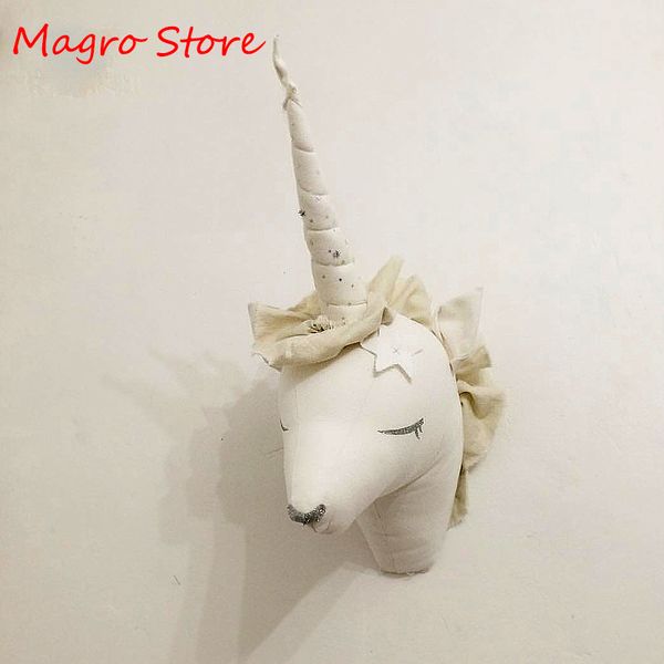 

nordic unicorn toys animal head wall mounts decor 3d deer head wall hanging art kids room wall decoration toys dropshipping